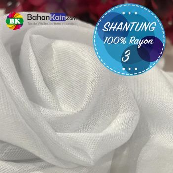 Kain Santung 3 Putih Optik - 115 CM